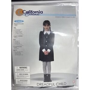 CALIFORNIA COSTUME Wednesday Tween Dreadful Child Sz-XS (4-6) Black w/Pants‎